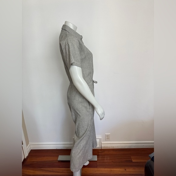 EILEEN FISHER - ORGANIC COTTON LINEN Ticking Stripe Jumpsuit. Boxy fit. XS - Picture 8 of 14